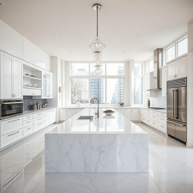 Waterfall Kitchen Island
