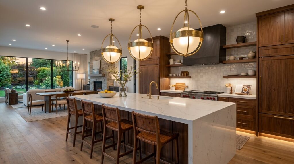 Kitchen island with cooktop
