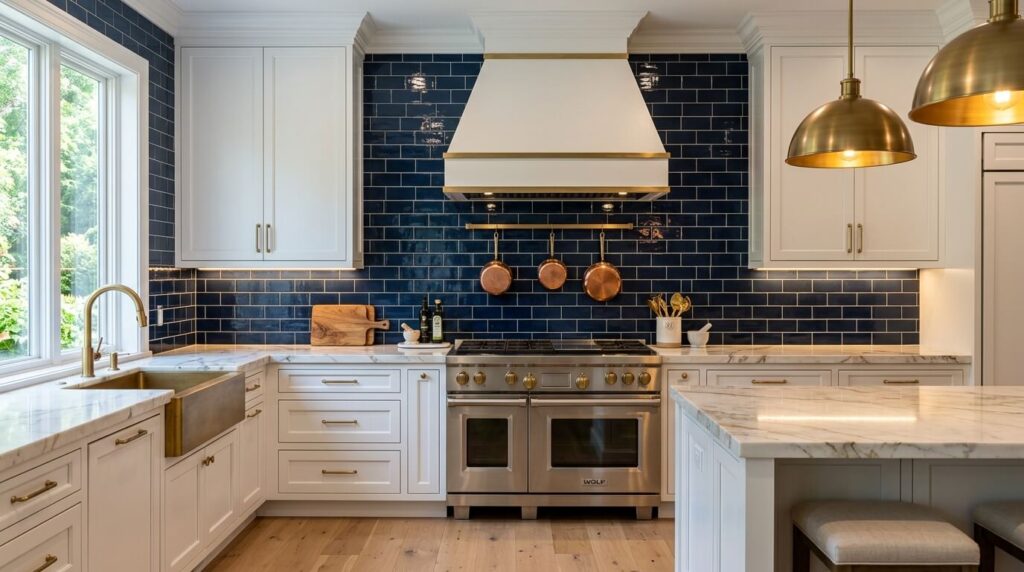 blue mosaic tile
